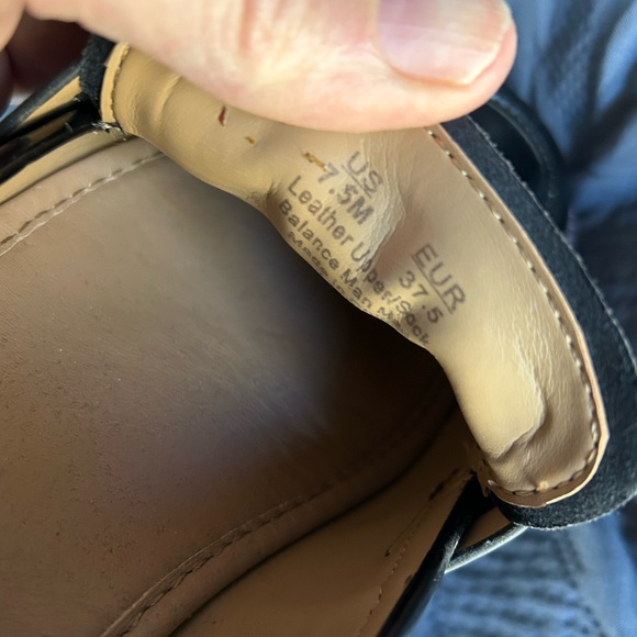 Sam Edelman Laurs platform Black leather Lug Sole Loafers w/Gold Accent Sz 7.5 - Picture 8 of 11